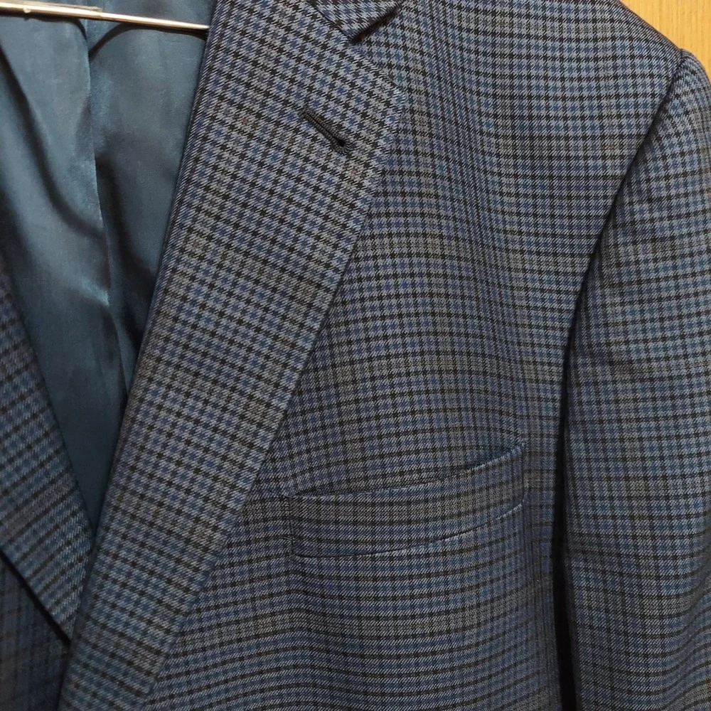 Jos. A. Bank Signature Collection‎ Tailored Fit Silk Wool Blue Blazer Jacket 48R